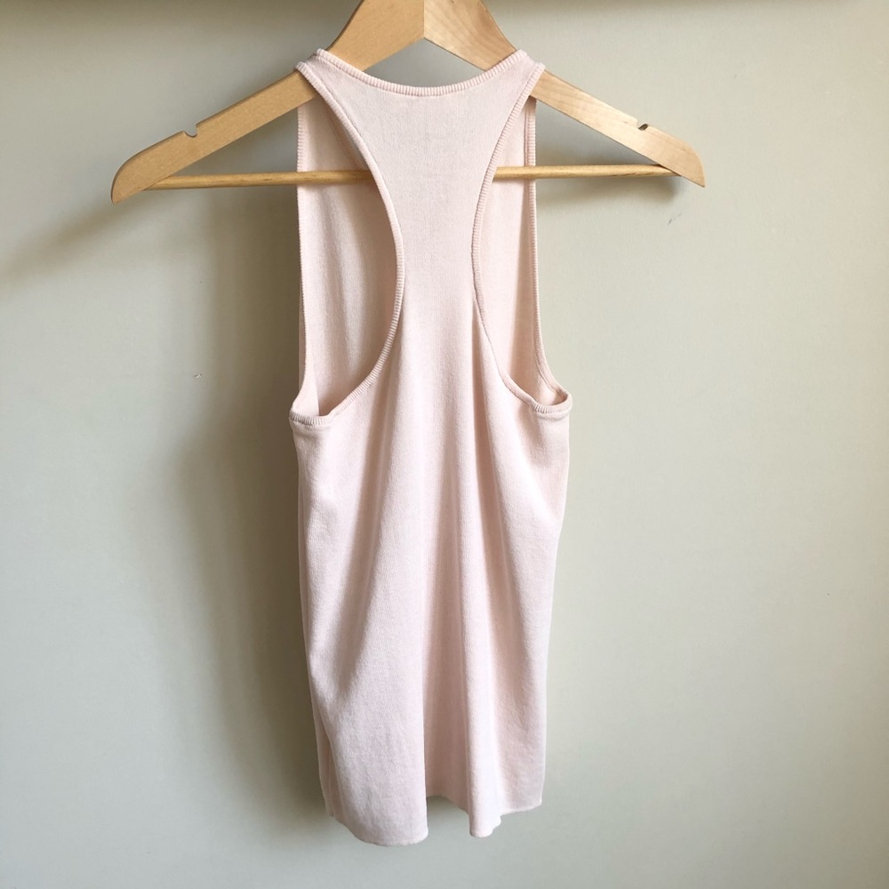 A.L.C. Ribbed Racerback Tank Top Light Pink Size Small - Picture 3 of 10